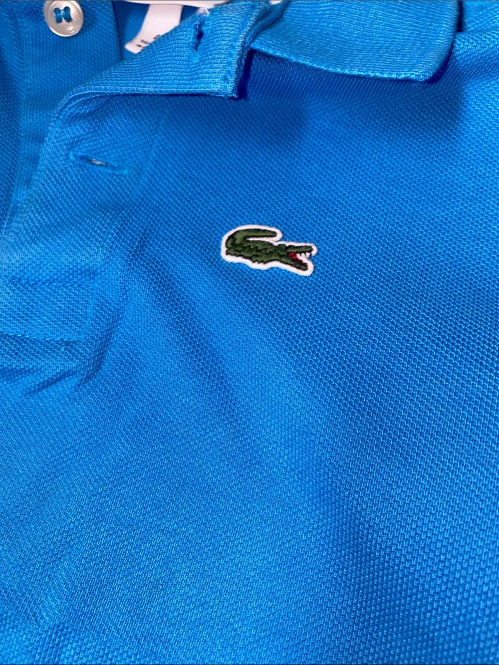 Lacoste Bright Blue Kids Polo with Signature Crocodile